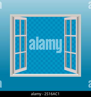 Fenster mit transparentem Hintergrund öffnen Stock Vektor