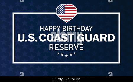 Happy Birthday US Coast Guard Reserve. Geeignet für Grußkarten, Poster und Banner Stock Vektor