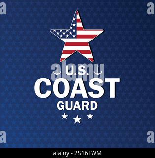 Banner der US-Küstenwache für Social-Media-Beiträge Stock Vektor