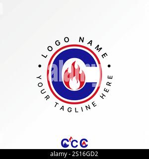 Logo Design Grafik Konzept kreative Premium Vektor Stock Bild Grafik Buchstabe C Schriftart Feuer Flamme heiße warme Flamme Kunst zu Monogramm Kraftstoff Benzin Branding Stock Vektor