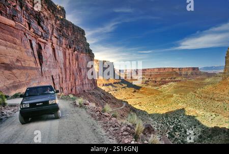 Shafer Trail Road, Shafer Canyon, Insel im Himmel Bezirk, Canyonlands National Park, Utah, USA Stockfoto