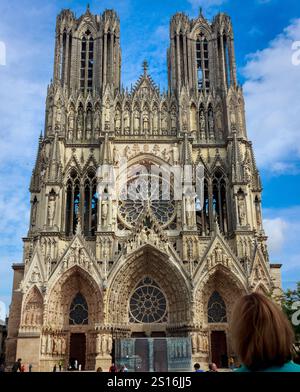 Die Kathedrale von Reims Stockfoto