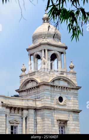 Das Victoria Memorial ist ein großes Marmordenkmal auf dem Maidan in Zentral-Kalkutta, Westbengalen, Indien Stockfoto