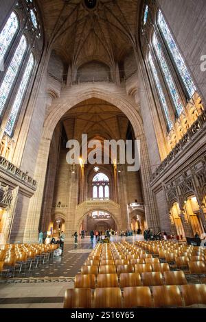 Die Krippe im Inneren der anglikanischen Kathedrale Liverpool, die Cathedral Church of Christ in Liverpool. merseyside England Großbritannien Stockfoto