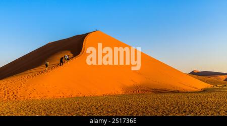 SESRIEM, NAMIBIA - 21. AUGUST 2024: Touristen auf der Düne 45 Stockfoto