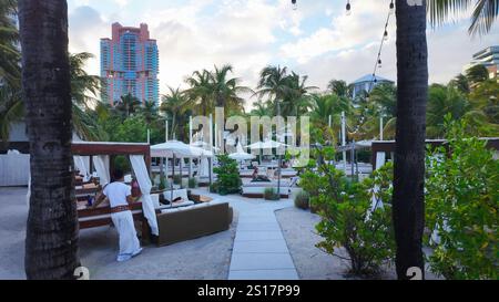 Nikki Beach at Miami South Beach - MIAMI, USA - 5. NOVEMBER 2024 Stockfoto