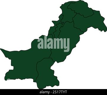Karte der Islamischen Republik Pakistan und Lage der Provinz Stock Vektor