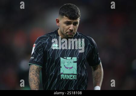 Gustavo Hamer von Sheffield United während des Sky Bet Championship-Spiels zwischen Sunderland und Sheffield United im Stadium of Light, Sunderland am Mittwoch, 1. Januar 2025. (Foto: Michael Driver | MI News) Credit: MI News & Sport /Alamy Live News Stockfoto