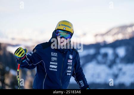 Gröden, Italien 21. Dezember 2024, CASSE Mattia von Italien während der Vorlaufinspektion der Saslong-Strecke für die Audi FIS Alpine Ski World Cup Stockfoto