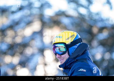 Gröden, Italien 21. Dezember 2024, CASSE Mattia von Italien während der Vorlaufinspektion der Saslong-Strecke für die Audi FIS Alpine Ski World Cup Stockfoto