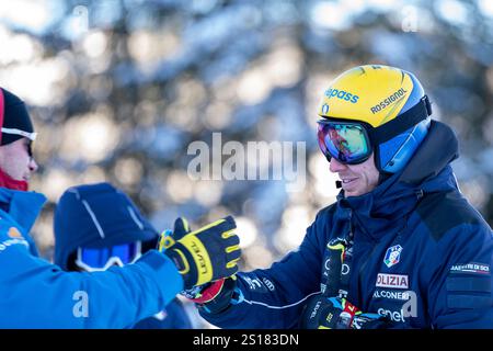 Gröden, Italien 21. Dezember 2024, CASSE Mattia von Italien während der Vorlaufinspektion der Saslong-Strecke für die Audi FIS Alpine Ski World Cup Stockfoto