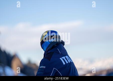 Gröden, Italien 21. Dezember 2024, CASSE Mattia von Italien während der Vorlaufinspektion der Saslong-Strecke für die Audi FIS Alpine Ski World Cup Stockfoto