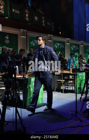 New York, USA. Januar 2025. FIDE Chess Rapid & Blitz Championship in New York. Magnus Carlsen während der FIDE Chess Rapid & Blityz Championship Credit: Seshadri SUKUMAR/Alamy Live News Stockfoto