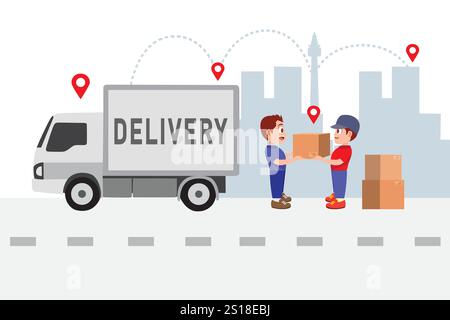 Gewährleistung einer zeitnahen und zuverlässigen Paketzustellung Stock Vektor