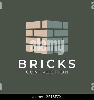 Design Der Brick Contruction Logo-Vorlage Stock Vektor