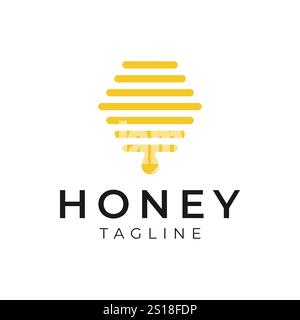 Bee Honey Logo Vektor Symbol Design Illustration Stock Vektor