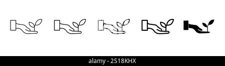 Set von 5 Umwelt-Symbol-1 Silhouette-1 ungeschäumte Vektor-Solid Vektor-Symbol mit ökologischen Themen wie Umwelt Nachhaltigkeit Recycling Ren Stock Vektor