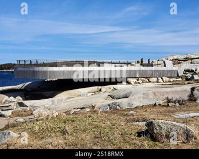 Aussichtsplattform in Peggy's Cove, Nova Scotia, Kanada Stockfoto