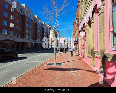 Main Street im Zentrum von Moncton, New Brunswick, Kanada Stockfoto