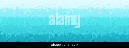 Blauer Hintergrund mit Pixelstruktur. Vektor-realistische Illustration der Farbverlaufsbitmap mit pixeliertem Quadrat-Muster, Video Noise Dots, Arcade-Computerspiel-Design, abstrakte virtuelle Realität Hintergrund Stock Vektor