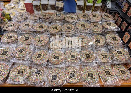 Selektiver Fokus auf riesige Schokoladensprossen bei der Margaret River Chocolate Company, Metricup, Western Australia Stockfoto