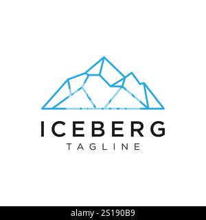 Iceberg Logo geometrische Linie Umriss Monoline Illustration Stock Vektor