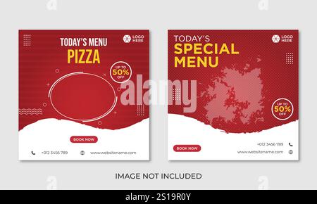 Post-Design-Vorlage für Lebensmittel in sozialen Medien Stock Vektor