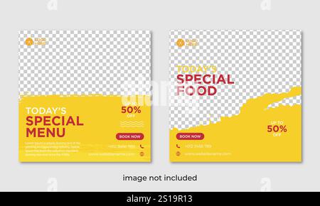 Post-Design-Vorlage für Lebensmittel in sozialen Medien Stock Vektor