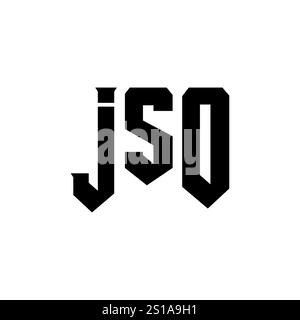 JSO-Letter-Logo für Technologieunternehmen. Schwarz-weiße Farbkombination mit JSO-Logo. JSO-Logo, JSO-Vektor, JSO-Design, JSO-Symbol, JSO-Alph Stock Vektor