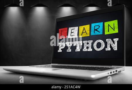 Lernen Sie die Python-Programmierung kennen Stockfoto