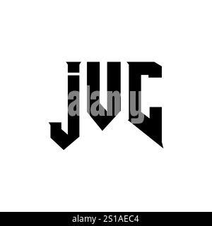 JVC-Letter-Logo für Technologieunternehmen. Schwarz-weiße Farbkombination mit JVC-Logo. JVC-Logo, JVC-Vektor, JVC-Design, JVC-Symbol, JVC-Alph Stock Vektor