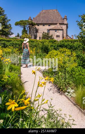 Frankreich, Haute Savoie (74) Yvoire, der Garten der fünf Sinne Stockfoto