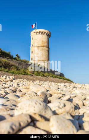 Frankreich, Charentes-Maritimes, Île de Ré, Saint-Clément-des-Baleines, der Vauban-Turm aus dem 17. Jahrhundert an der Westspitze der Ile de Ré Stockfoto