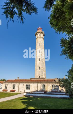 Frankreich, Charentes-Maritimes, Île de Ré, Saint-Clément-des-Baleines, Phare des Baleines an der Westspitze der Insel Ré Stockfoto