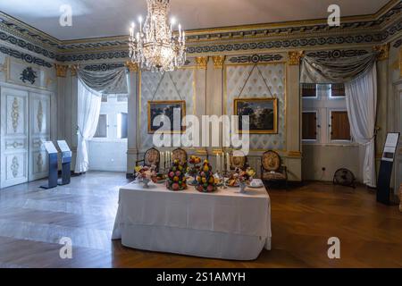 Frankreich, Drôme, Grignan, Les Plus Beaux Villages de France, die Burg von Grignan, seit 600 Jahren Residenz der Adhémar-Linie, im 1. Stock der Vorraum Stockfoto