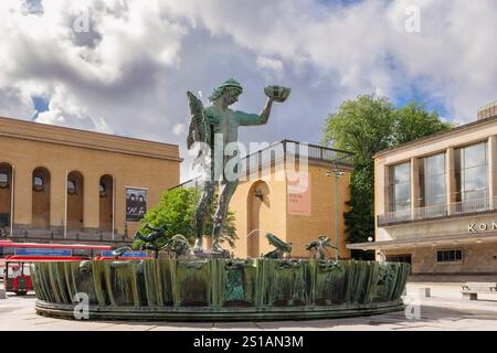 Poseidon, die Gottesstatue des Meeres, von Carl Milles, in Götaplatsen, Göteborg, Schweden, Skandinavien, Europa Stockfoto