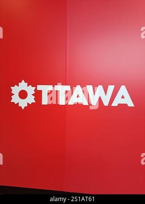 Schild Ottawa im Ottawa International Airport in Ontario, Kanada Stockfoto