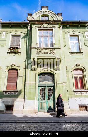 SIBIU (RUMÄNIEN) - Ein Blick auf Sibius historisches Zentrum, Siebenbürgen Stockfoto