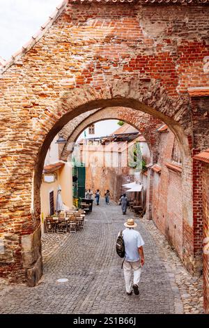 SIBIU (RUMÄNIEN) - Ein Blick auf Sibius historisches Zentrum, Siebenbürgen Stockfoto