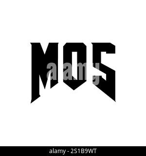 MOS-Letter-Logo für Technologieunternehmen. MOS-Logo-Design in Schwarz-weiß-Farbkombination. MOS-Logo, MOS-Vektor, MOS-Design, MOS-Symbol, MOS-Alph Stock Vektor