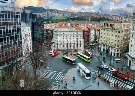 Verkehr, Plaza Circular, Plaza Biribila, Bilbao, Baskenland, Spanien Stockfoto