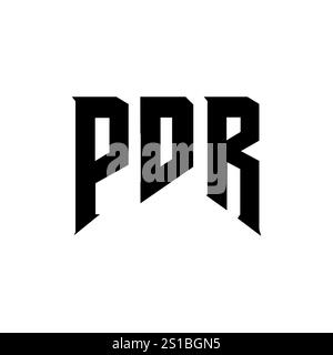 PDR-Letter-Logo für Technologieunternehmen. Schwarz-weiße Farbkombination mit PDR-Logo. PDR-Logo, PDR-Vektor, PDR-Design, PDR-Symbol, PDR-Alph Stock Vektor