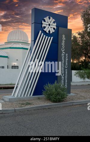 Pima Community College, Downtown Campus, Tucson Arizona Schild Stockfoto