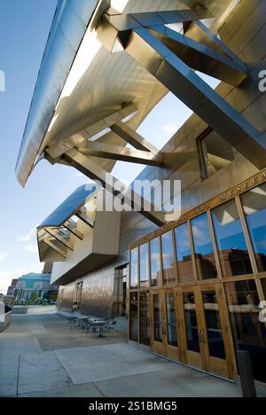 Das Weisman Art Museum, ein Lehrmuseum für die University of Minnesota, ein ungewöhnliches Gebäude aus Edelstahl, entworfen von Frank Gehry - Minneapolis Stockfoto