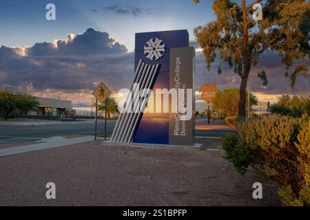 Pima Community College, Downtown Campus, Tucson Arizona Schild Stockfoto