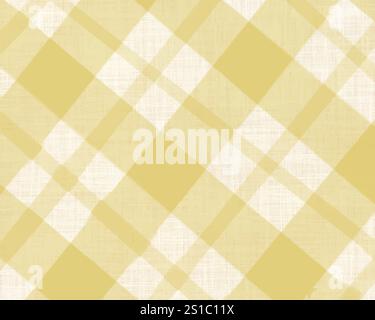 Schottenkaromuster beige junge Grasfarbe Sackleinen, Baumwollgewebe Textur einfache Hintergrund Illustration. Stock Vektor