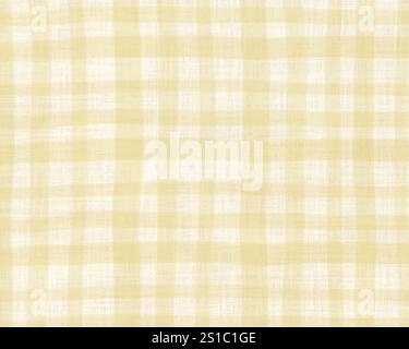 Schottenkaromuster beige junge Grasfarbe Sackleinen, Baumwollgewebe Textur einfache Hintergrund Illustration. Stock Vektor