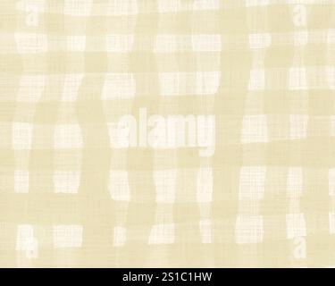 Schottenkaromuster beige junge Grasfarbe Sackleinen, Baumwollgewebe Textur einfache Hintergrund Illustration. Stock Vektor