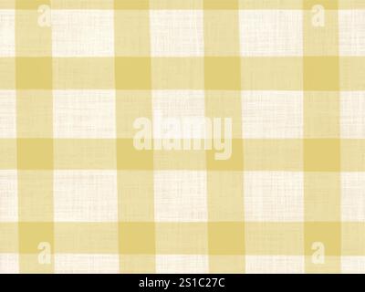 Schottenkaromuster beige junge Grasfarbe Sackleinen, Baumwollgewebe Textur einfache Hintergrund Illustration. Stock Vektor