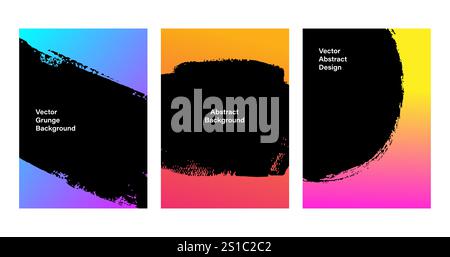 Gradientenrahmen für abstrakte Pinselstriche Stock Vektor